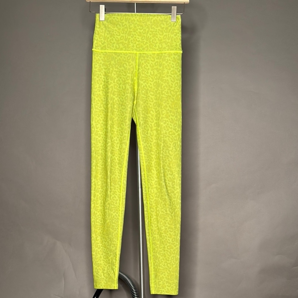 WITH Wear It To Heart• Neon Yellow Lime Green Leopard Cheetah Leggings • XS